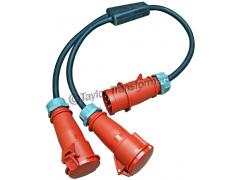 415v 3-Phase 32A to 2x32A Output Flexible Y-Splitter to IP44